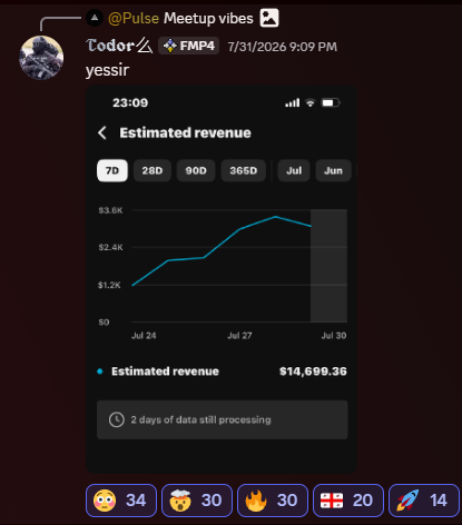 $14,699 estimated revenue in a single week
