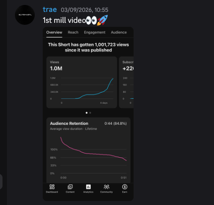 First video past 1,000,000 views